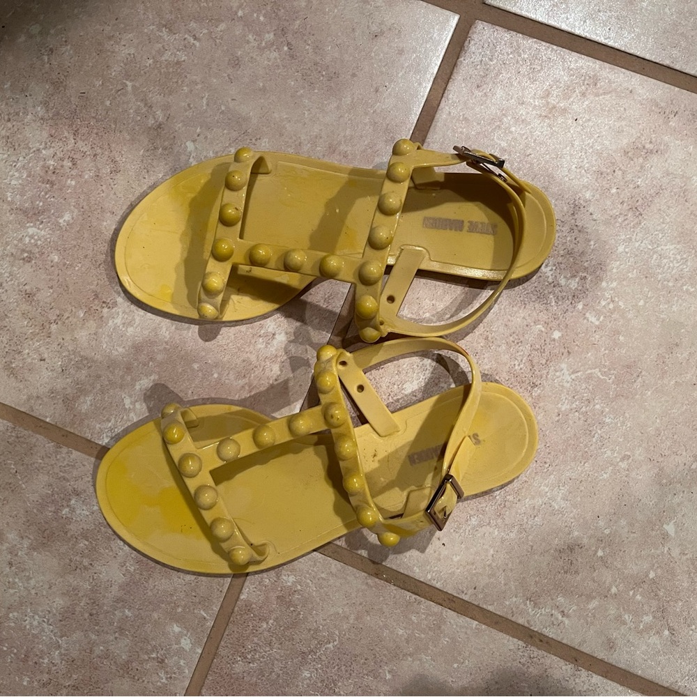Yellow Studded Sandals